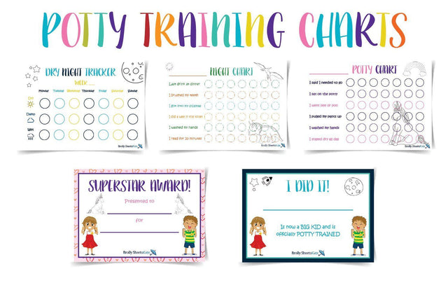 Potty Training Charts Printables Brolly Sheets AU 